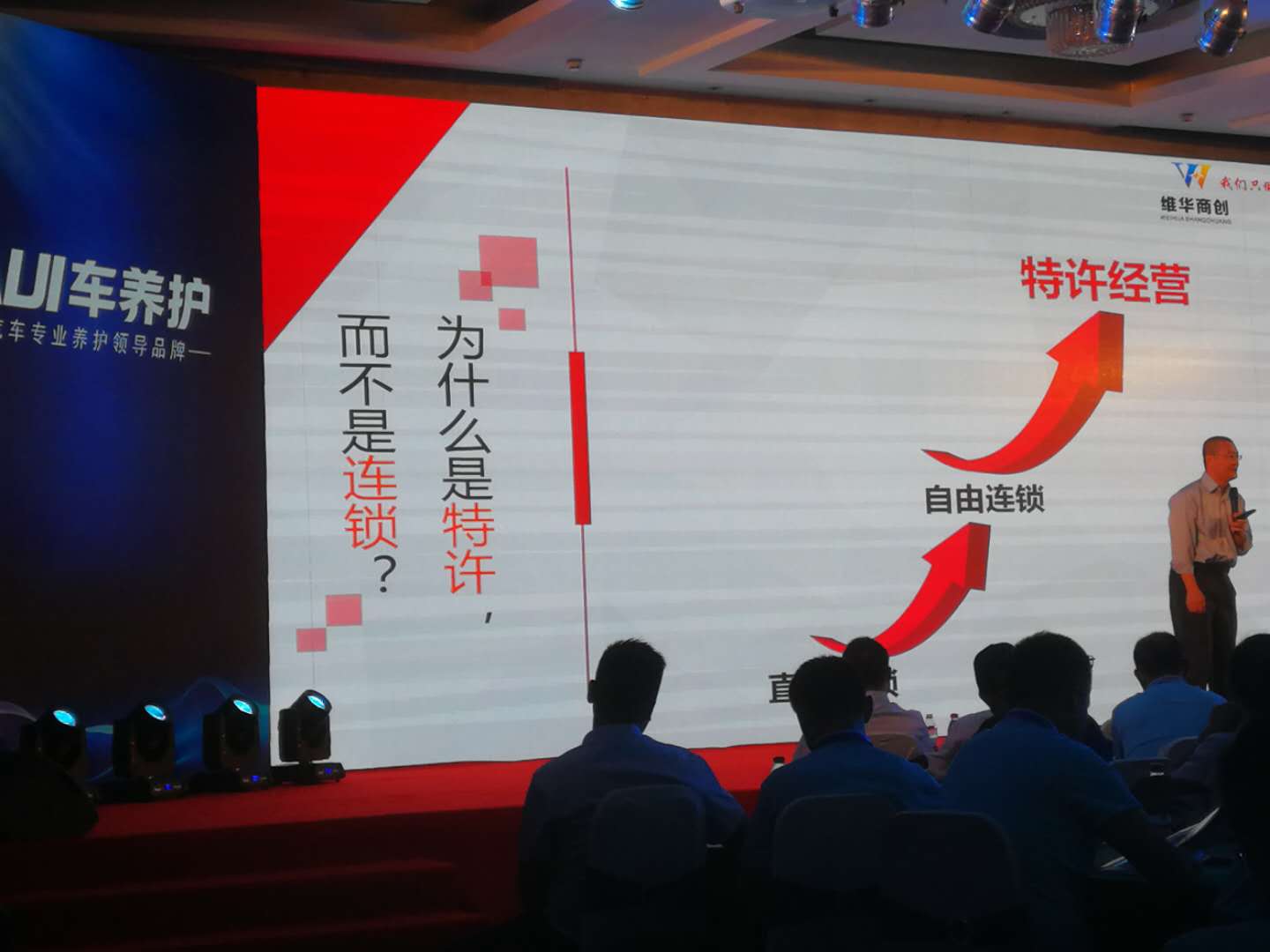 李維華在天元陸兵汽車維修連鎖之加盟商大會上演講特許經(jīng)營